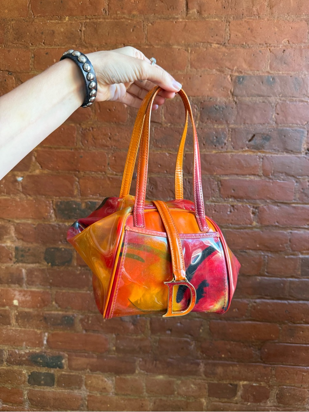 DIOR VINYL SUNSET OMBRÉ DUMPLING BAG